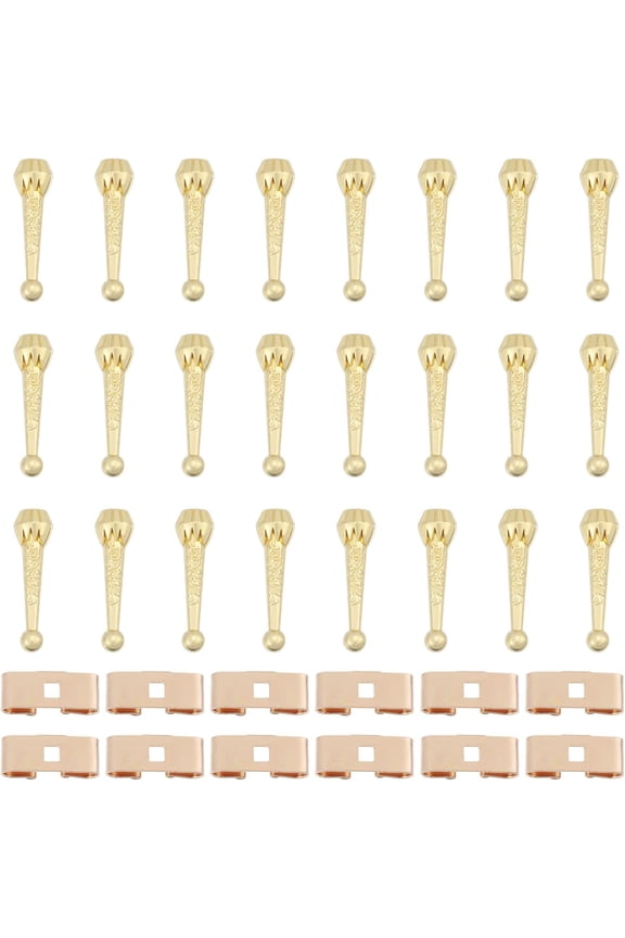 24Pcs Alloy Pendants for Necklace and Finding with 12Pcs Bolo Tie Slides Clasp Golden 32~32.5x9mm DIY