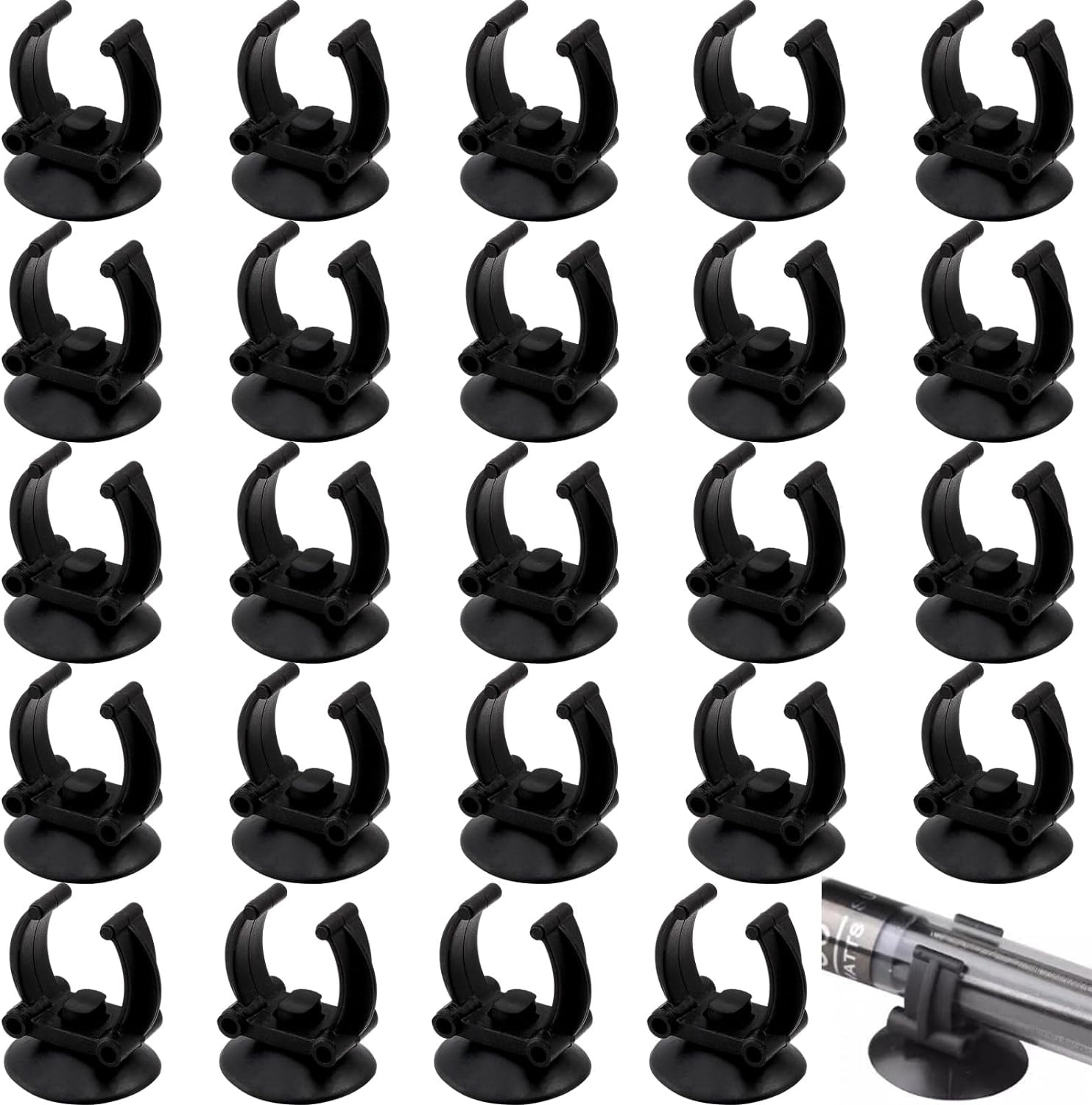24Pcs Aquarium Heater Suction Cups with Clips Air Hose Tube Holders