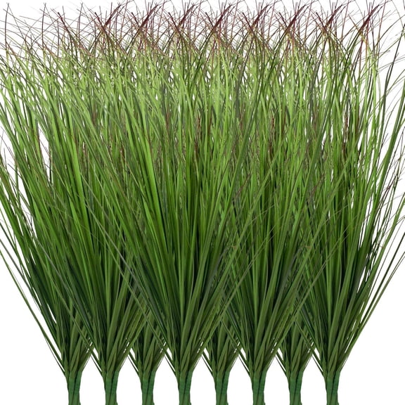 24Pcs Artificial Grass Plants, Faux Shrubs Wheat Grass, Artificial Tall Grass Fake Plants for Outdoor Decor,Artificial Greenery Stems Weed for Room Indoor Home DecorGreen Red Tail