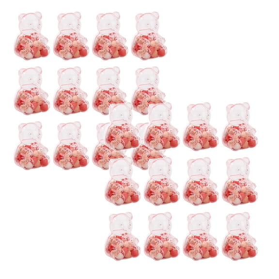 24Pcs Bear Shaped Acrylic Candy Boxes Creative Bear Shaped Treats Favors Box For Weddings Birthdays Party Favors 7X5Cm