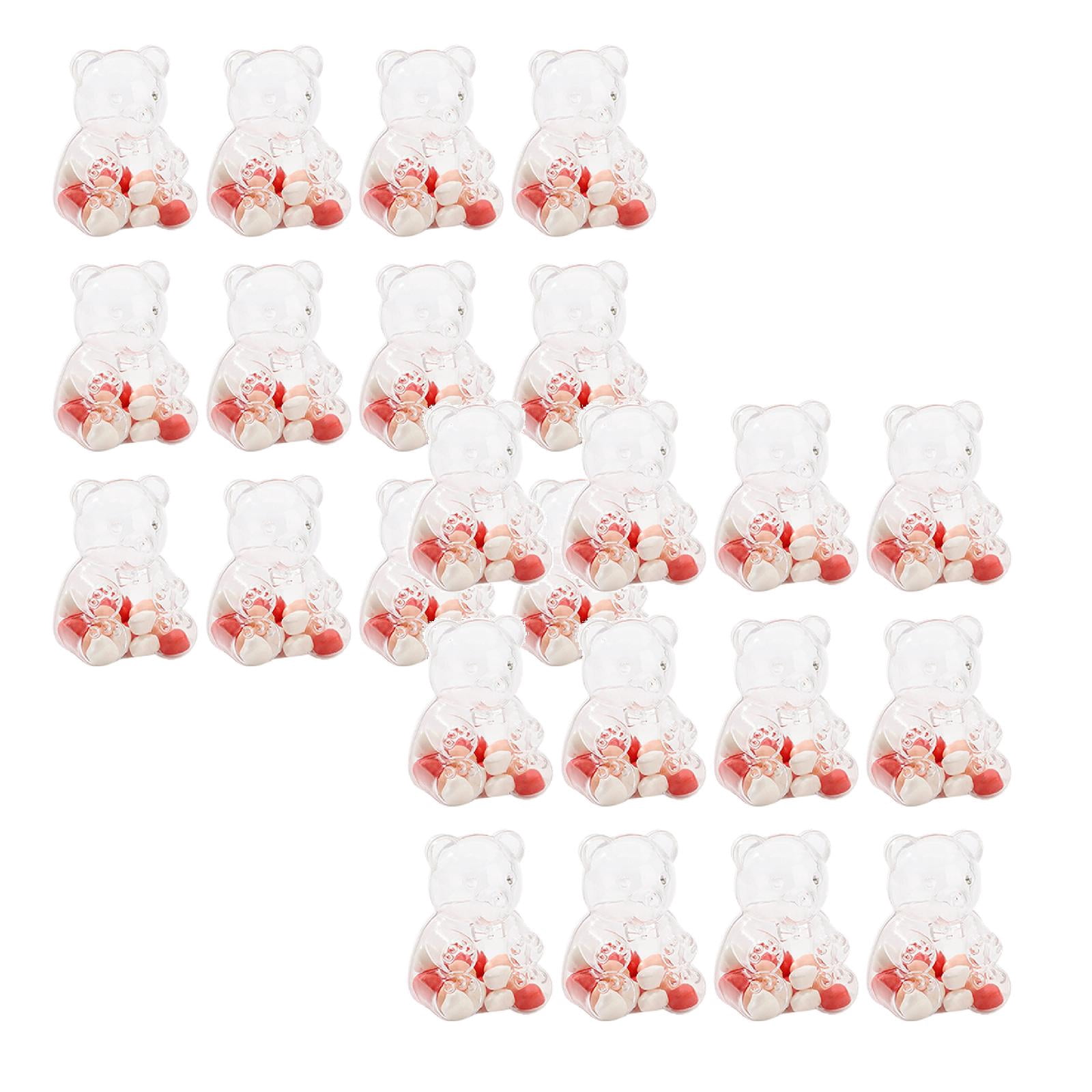 24Pcs Bear Shaped Acrylic Candy Boxes Creative Bear Shaped Treats Favors Box for Weddings Birthdays Party Favors 7X5Cm Happy 2026!
