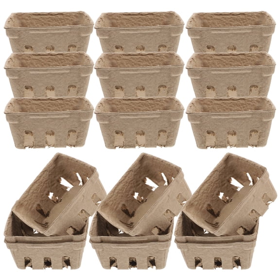 24Pcs Beige Fruit and Vegetable Storage Containers Ideal for Farmers Market and Kitchen Use