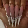 thumbnail image 1 of 24Pcs Black stiletto Long Ballet False Nails With Heart Blood Design almond glitter Press On Nails Detachable Full Cover Nails, 1 of 6