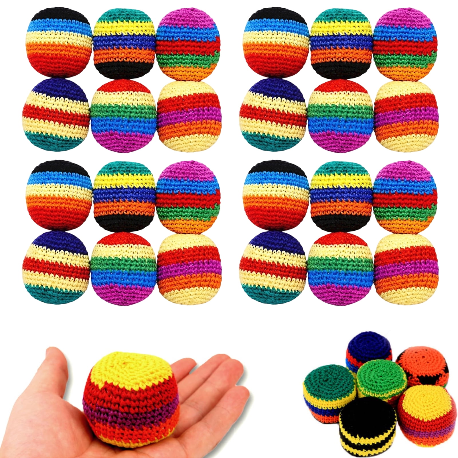 24Pcs Bright Multi Color Woven Sandbags Target Toss Toys, Kids Backyard Activity Hand Eye Coordination Tossing Games, Heavy Duty Double Stitched Tear Resistant Outdoor Play Equipment For Boys Girls