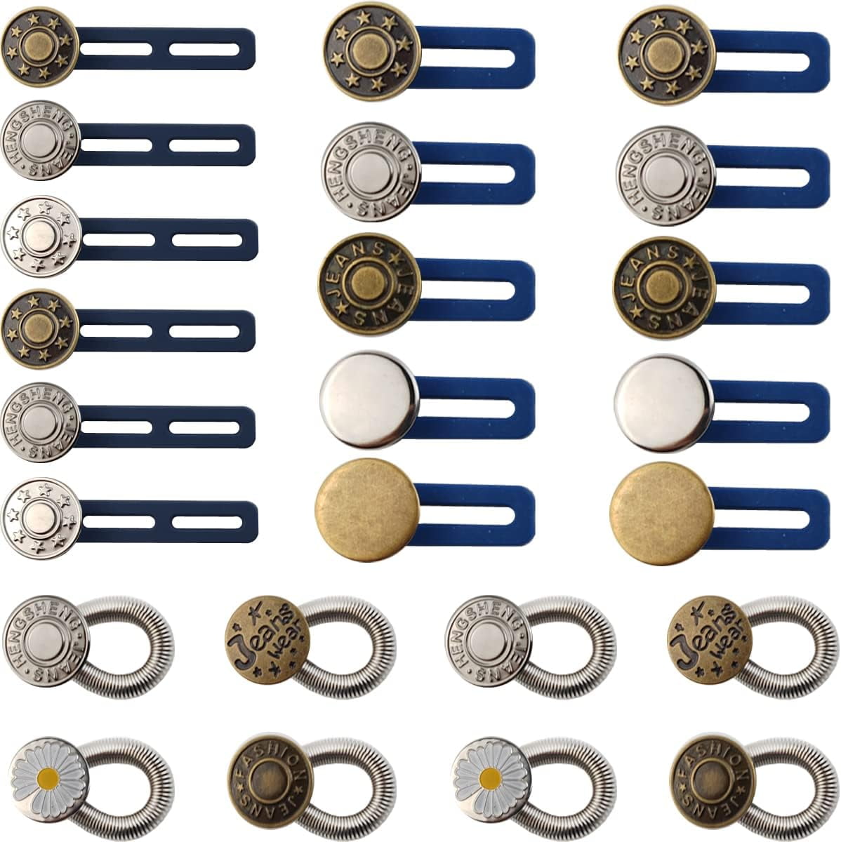 24Pcs Button Extenders for Jeans Pants Elastic Waistband Extender No ...