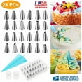 thumbnail image 1 of 24Pcs Cake Decorating Kit Supplies Tools Tips Icing Bag Nozzles Piping Set, 1 of 6