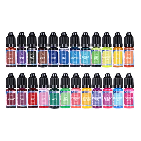 24Pcs Candle Color Dye Soap Coloring Dye Candle Liquid Dye Concentrate for Resin