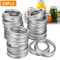 24Pcs Canning Rings for Mason Jars Regular Mouth Rust Proof Screw Bands Leak Proof Tinplate Metal Bands Rings for Mason Canning Jar Ball Jar Canning Jars Storage