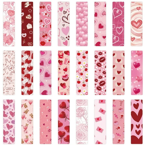 24Pcs Cartoon Valentine's Day Paper Bookmarks For Reading - Creative Design Paper Markers, Valentine's Day Gift & Reward Supplies - Students, Teachers, Book Lovers, Classroom