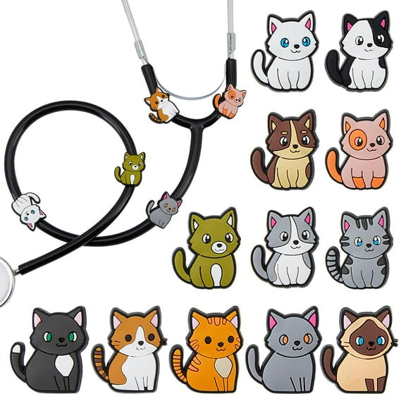 24Pcs Cat Shape Silicone Pencil Buckle Pencil Topper Decoations Cute Silicone Pencils for Youngers and Adults Handwriting Relieving Fingers Mechanical Pencil Holder Mixed Color