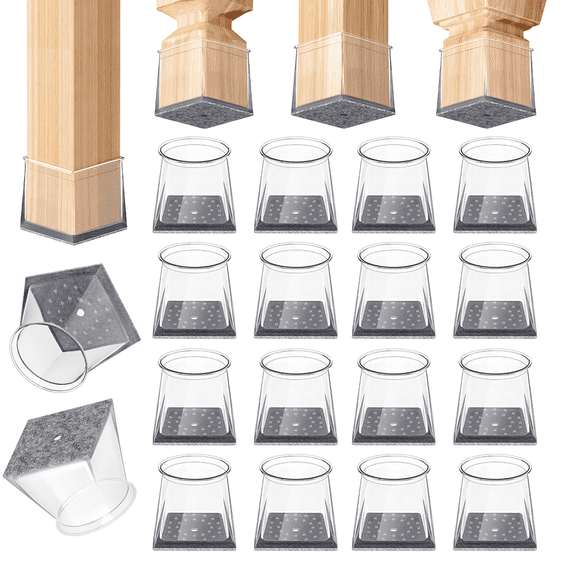 24Pcs Chair Leg Floor Protectors ,Square Caps Covers Furniture Pads for Hardwood Floors Protect the Floor from Scratches