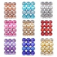 thumbnail image 1 of 24Pcs Christmas Balls Bright Color Matte Finish Smooth Surface Shatterproof Wide Application Enhance Atmosphere PS Material Xmas Tree Glitter Balls Christmas Party Ornament for Home, 1 of 8