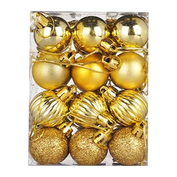 24Pcs Christmas Balls Ornaments Shatterproof Xmas Tree Decorations 1.18 Inch Hanging Ball Set for Holiday Wedding Party Home Decor, Christmas Baubles for Indoor Outdoor Festival Decorating