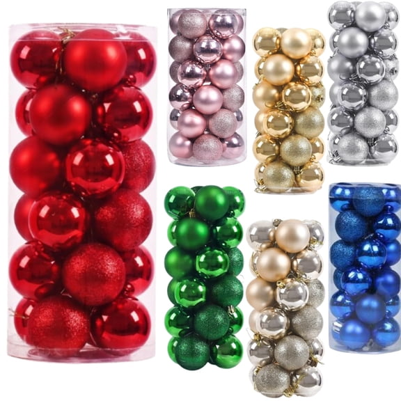 Large 6cm/2.36in Christmas Balls(24Pcs)Ornaments for Xmas Christmas Tree - Christmas Tree Decorations 24Pcs Christmas Hanging Ball for Holiday Wedding Party Decoration