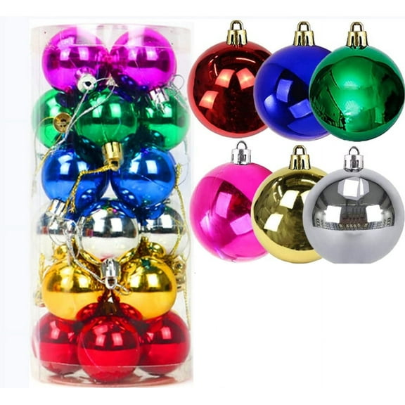 24Pcs Christmas Balls Ornaments for Xmas Christmas Tree - Shatterproof Christmas Tree Decorations Hanging Ball for Holiday Wedding Party Decoration (2.36"/6CM, Multicolor)