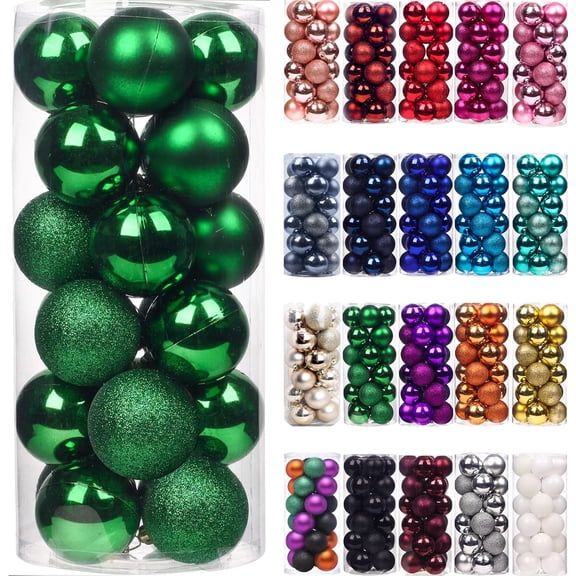 24Pcs Christmas Balls Ornaments for Xmas Christmas Tree - Christmas Tree Decorations Hanging Ball for Holiday Wedding Party Decoration (1.2")