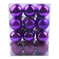 thumbnail image 1 of 24Pcs Christmas Balls Ornaments for Xmas Tree - Shatterproof Christmas Tree Decorations Christmas Ornament Balls Small Hanging Ball Purple, 1.57inch, 1 of 4