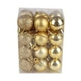 thumbnail image 1 of 24Pcs Christmas Balls Ornaments for Xmas Tree with Hang Rope - Shatterproof Christmas Tree Decorations Small Hanging Ball Gold 1.2" x 24 Pack, 1 of 5