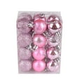 thumbnail image 1 of 24Pcs Christmas Balls Ornaments for Xmas Tree with Hang Rope - Shatterproof Christmas Tree Decorations Small Hanging Ball Pink 1.2" x 24 Pack, 1 of 5