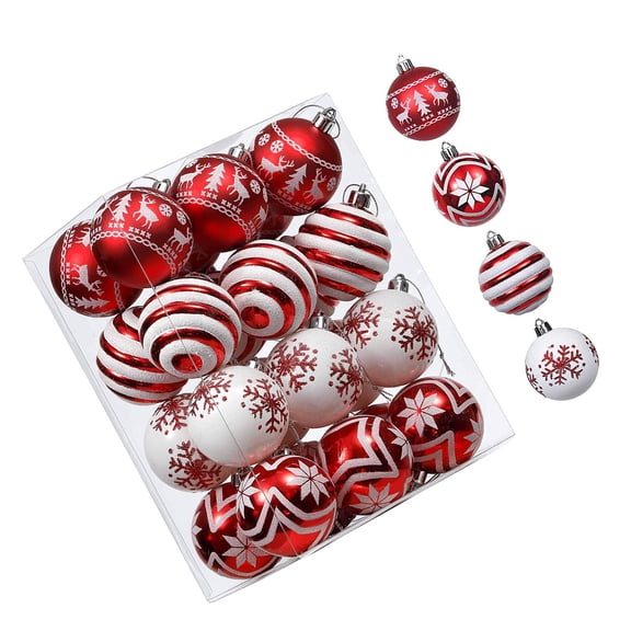 24Pcs Christmas Baubles Ornament Shatterproof Decorative Baubles For Christmas Tree Wedding Winter Festival Celebration