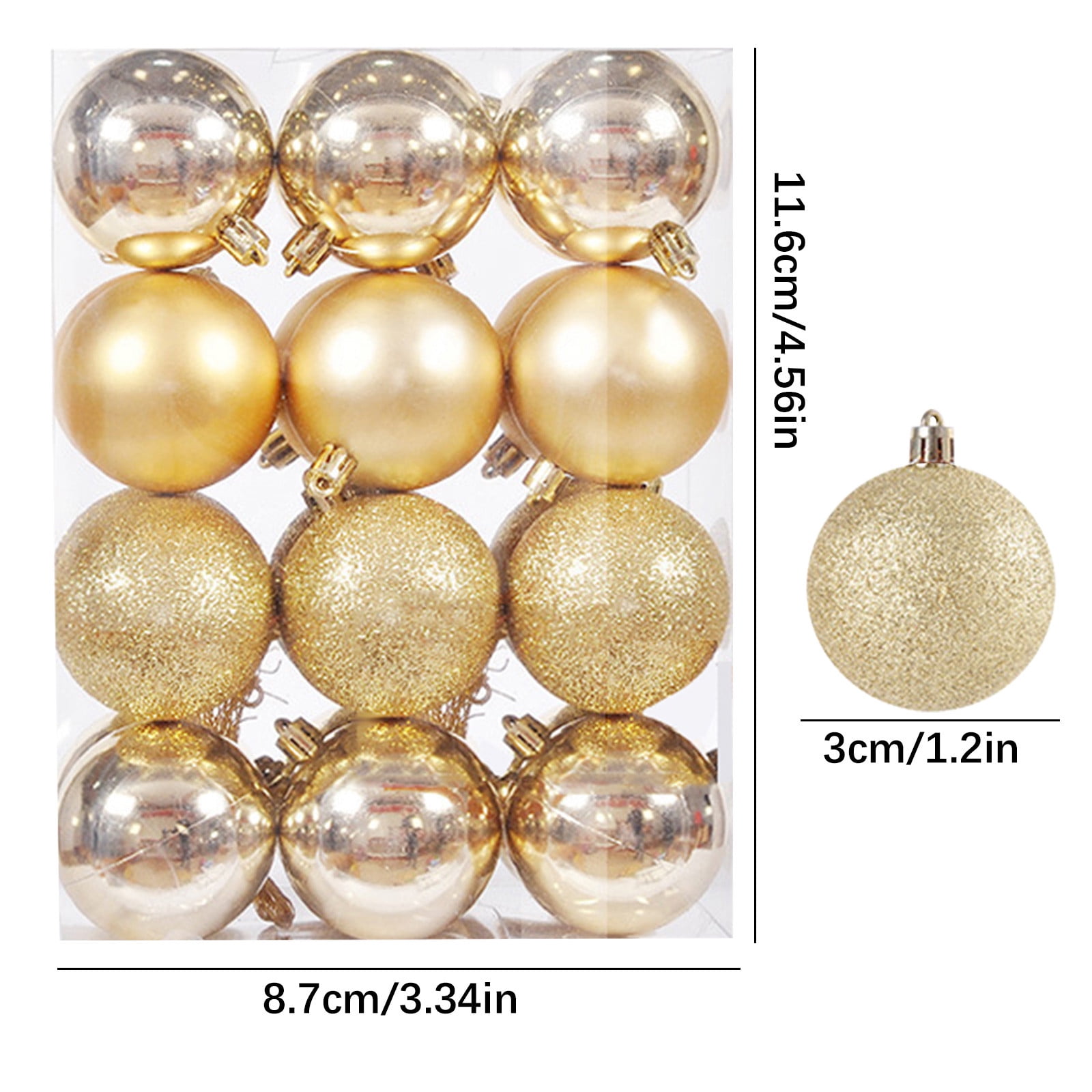 24Pcs Christmas Tree Balls Ornaments for Xmas Christmas Tree 30mm/1.18