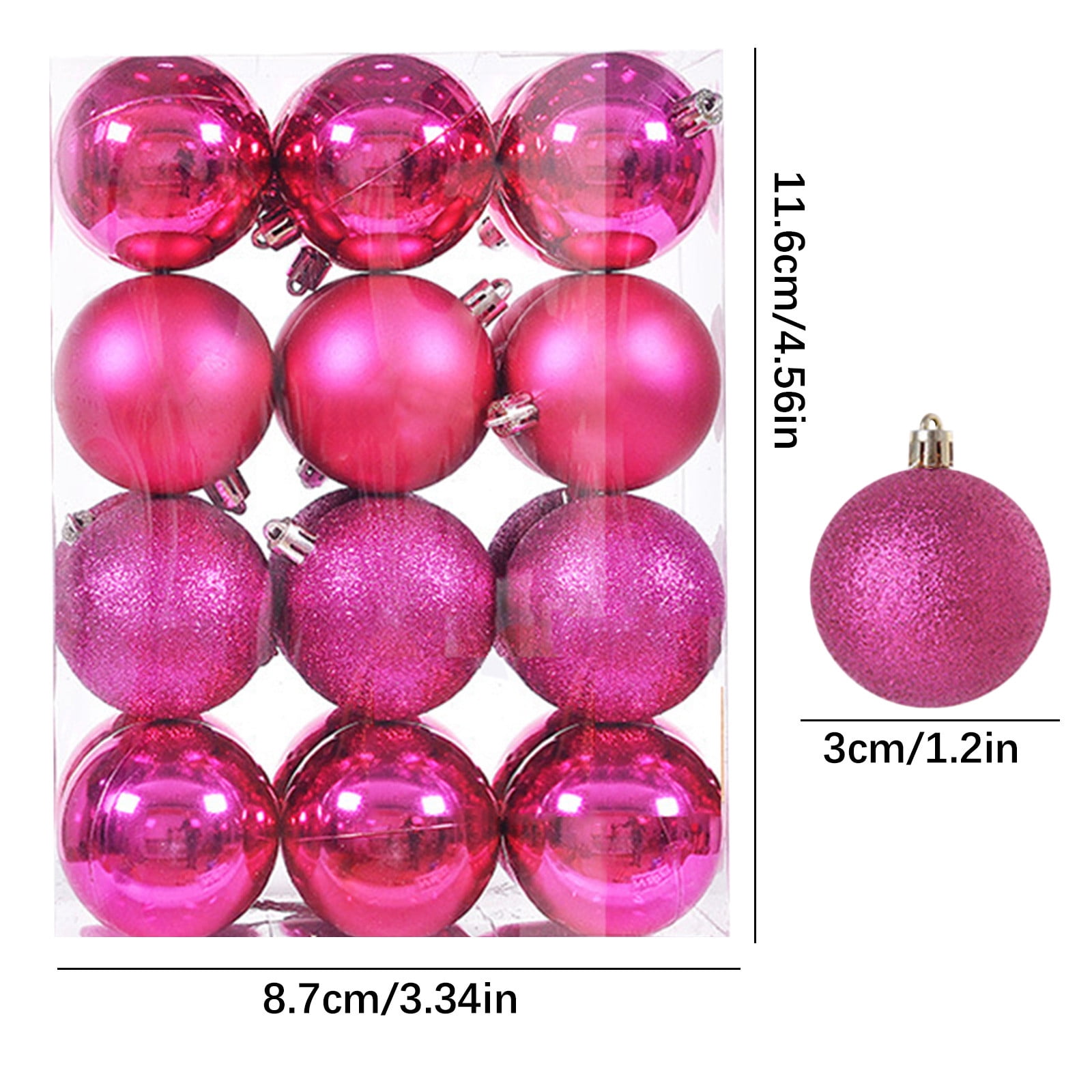 24Pcs Christmas Tree Balls Ornaments for Xmas Christmas Tree 30mm/1.18