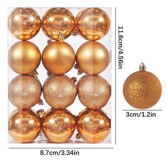 24Pcs Christmas Tree Balls Ornaments for Xmas Christmas Tree 30mm/1.18" Shatterproof Christmas Tree Decorations Hanging Ball for Holiday Wedding Party Christmas Decorations Clearance Orange