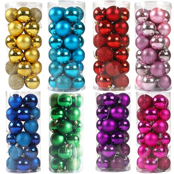 24Pcs Christmas Tree Balls Ornaments for Xmas Christmas Tree 30mm/1.18" Shatterproof Christmas Tree Decorations Hanging Ball for Holiday Wedding Party Christmas Tree Christmas Decorations Clearance