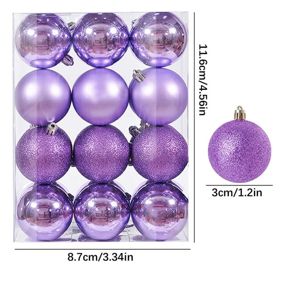 24Pcs Christmas Tree Balls Ornaments for Xmas Christmas Tree 30mm/1.18" Shatterproof Christmas Tree Decorations Hanging Ball for Holiday Wedding Party Christmas Decorations Clearance Purple
