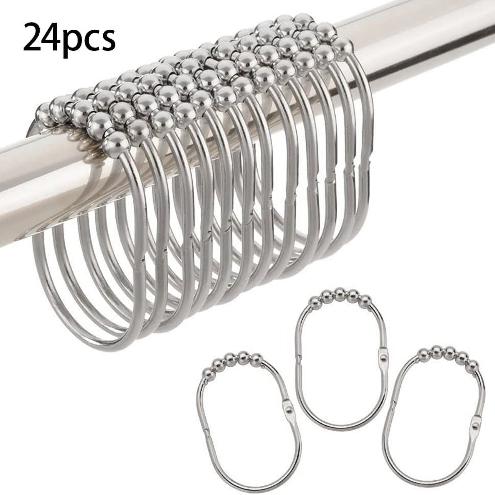 24Pcs Chrome-Plated Shower Curtain Hook Ring, Suitable for Shower ...