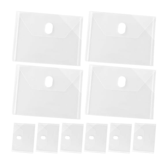 24Pcs Clear Plastic Envelope Storage Box with Tape Closure for Receipts Stickers Photos and Small