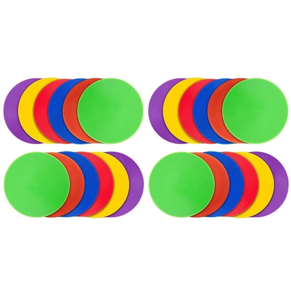 24Pcs Colored Spot Marker Non- Agility Markers Flat Cones Dots for Football Basketball Training Dance Practice