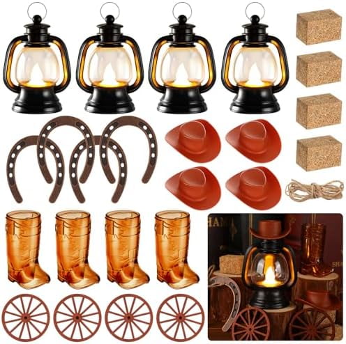 24Pcs Cowboy Theme Party Decoration, Western Cowboy Party