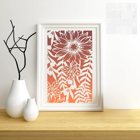 24Pcs Crafts Texture Stencils Reusable Painting Layering Stencils Painting Background Template for Paper Arts Cabinets Dresser