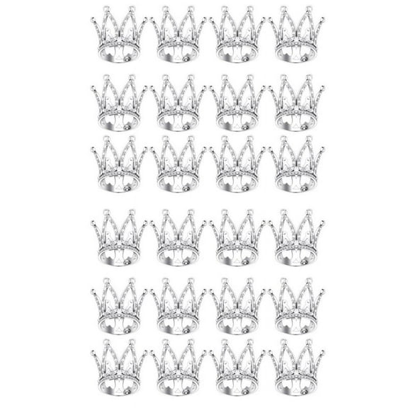 24Pcs Crown Cake Topper Mini Baby Queen Small Princess Headpiece Decoration for Shower Decor