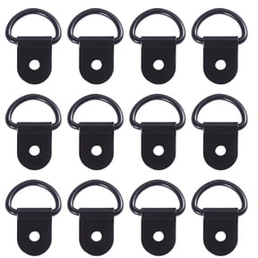 24Pcs D Rings Photo Frame Hanging Hooks Picture Frame Holders Wall Bracket Hangers (Black)