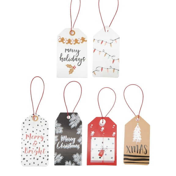 OUNONA Assorted Colorful Holiday Paper Cards for Christmas Tree Decorations and Festive Seasonal Crafting Projects