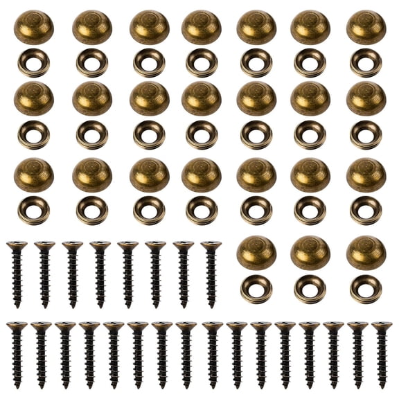 24Pcs Decorative Screws Brass Upholstery Screws with Caps, Decorative Bronze Screw for Wood, Mirror, Cabinet Door, Windows, Furniture Fixing, 15mm