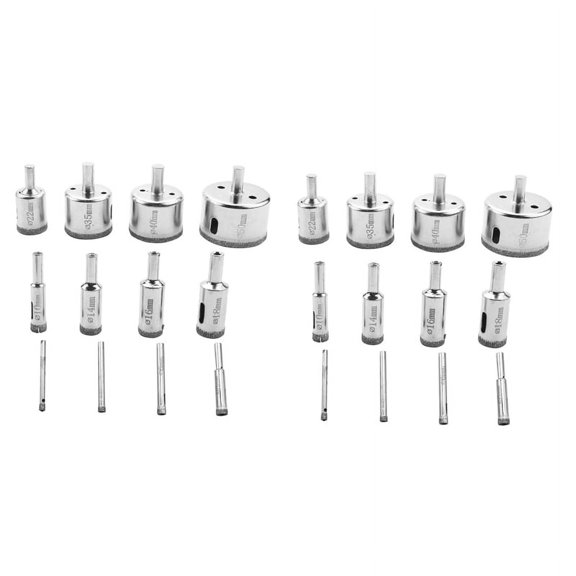 24Pcs Diamond Drill Bits Glass Tile Bits Set, Hollow Core Drill Bits, Extractor Remover Hole Saws