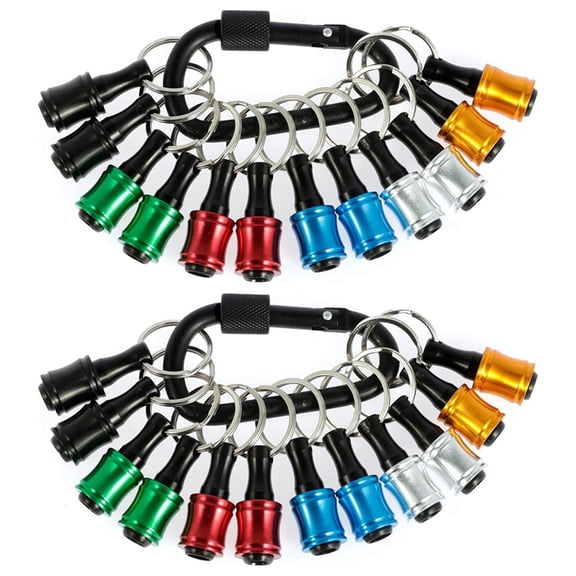24Pcs Drill Bit Holder 1/4 Inch Hex Shank Drill Bit Keychain for Most Electric Hand-Held Screwdrivers Drill Bit