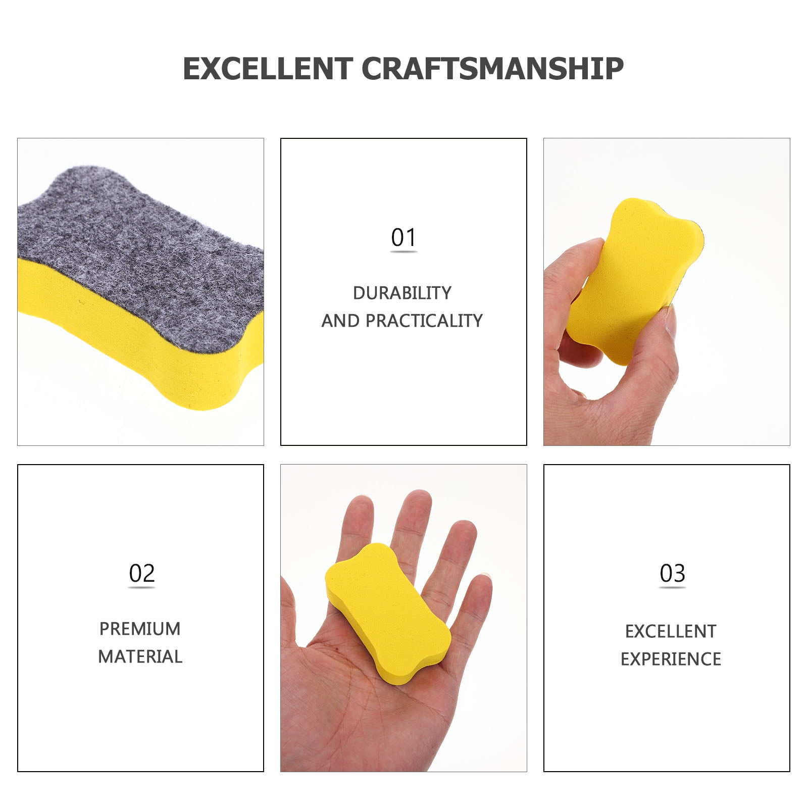 24Pcs Dry Erase Erasers Whiteboard Erasers EVA Felt Cloth Erasers Bone