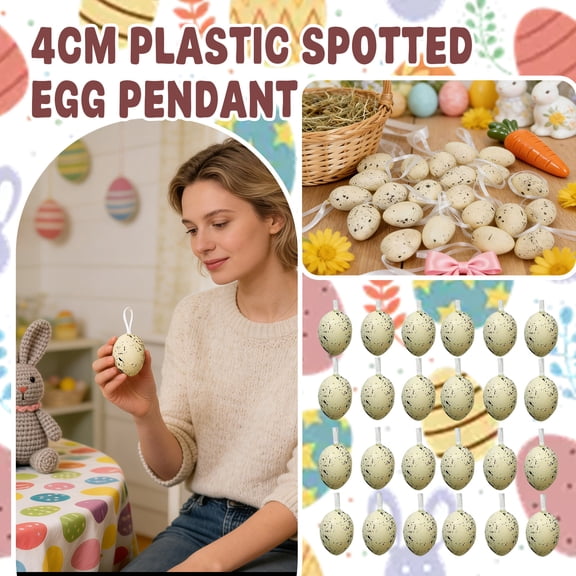 24Pcs Easter Eggs 4Cm (1.57Inch) Spotted Egg Ornaments, 1.57Inch Hanging Easter Egg Decorations For Spring Tree Basket Filler, Party Favors Supplies Home Festive Accents
