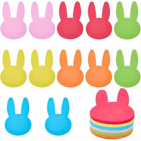 24Pcs Easter Rabbit Foam Cutouts Double Printed Spring Holiday Bunny Shaped Bulletin Board Decorations Sticker Cut Outs