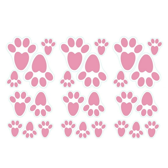 KAKOWELY Bunny Feet Decal Pink 24Pcs 7.9X6.9X0.04In