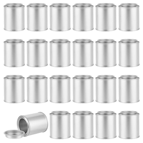 24Pcs Empty Metal Paint Cans with Lids Sliver Quart Metal Paint Pails Empty Pint Cans Multipurpose Storage Containers Unlined Tinplate