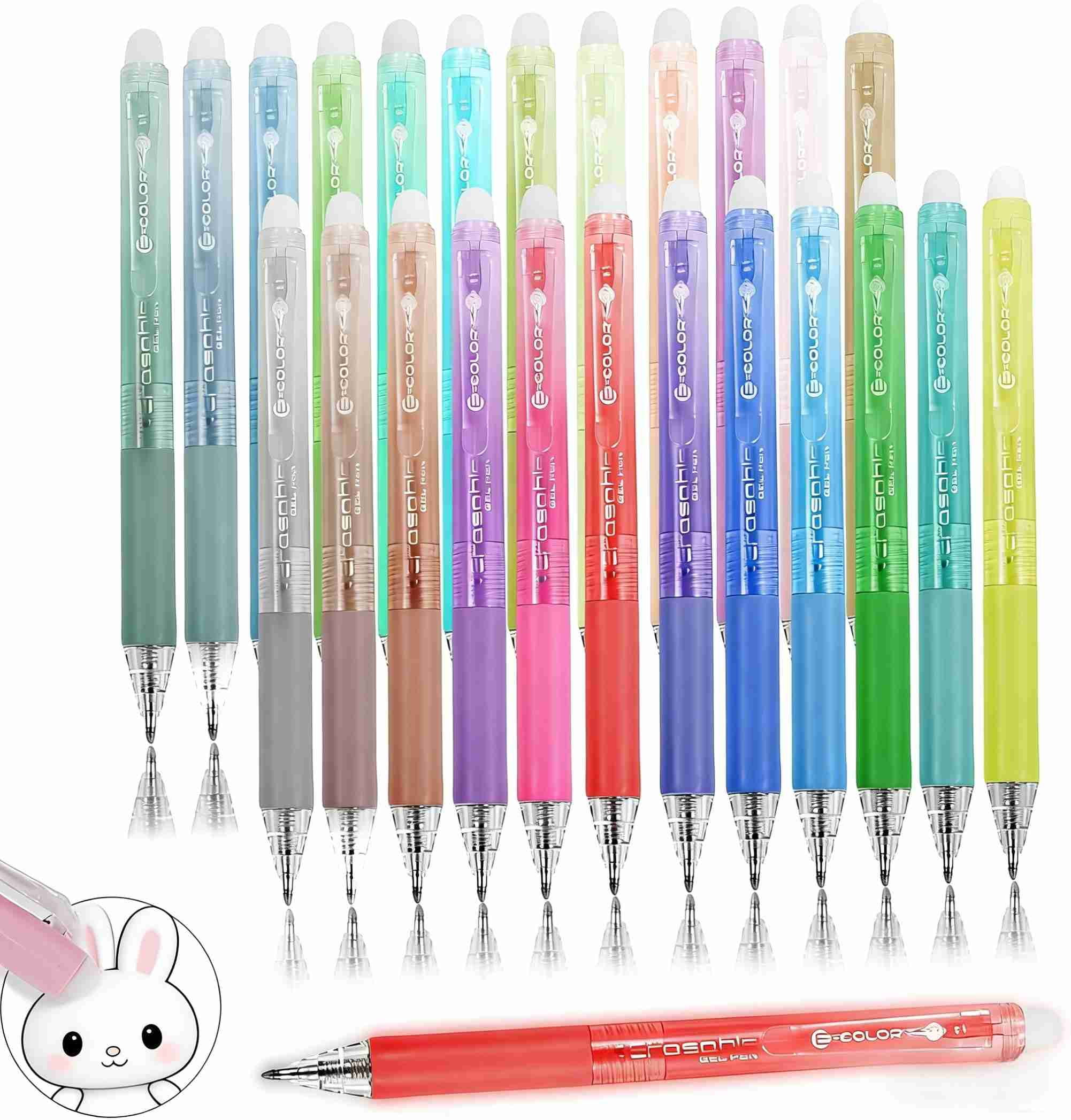 24Pcs Erasable Gel Pens, Retractable Colored Fine Point 0.7 mm, Quick-Drying, Comfort Grip Writing Pens for Drawing, Writing, Planning, and Crossword Puzzles (24 Colors)