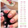 thumbnail image 1 of 24Pcs Flower Press on Nails Short Square Fake Nails with Daisy Design Flower False Nails Acrylic Nails Flower Nails Press ons Glossy Stick on Nails Full Cover Glue on Nails for Women Girls, 1 of 4