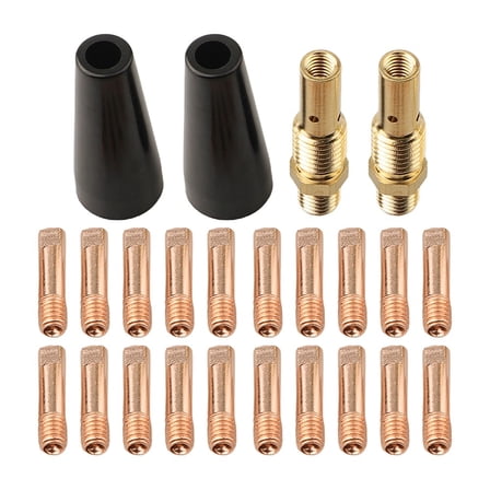 24Pcs Flux Core Gasless Nozzle Welding Kit Contact Tips Replacement For Mig
