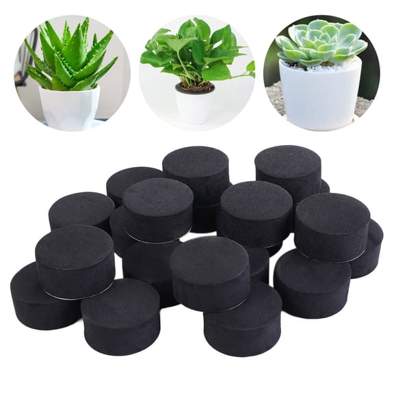 24Pcs Foam Flower Pot Feet Mats 2" Planter Pot Feet Pads Gardening Pot Feet Outdoor Plant Pot Feet Lifters Indoor Flower Pot Feet Risers Garden Plant Pot Supports, Black
