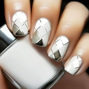 24Pcs French Tips Press on Nails with Leopard Print Design, Sparkly Manicure Art Acrylic Medium Almond Full Cover Fake Nails Stick on Nails Glossy Gold Glitter False Nails Gel Glue on Nails for Women